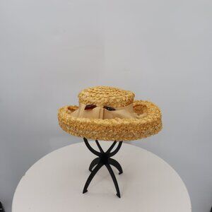 Vintage Josephine Saillin Woven Straw Hat